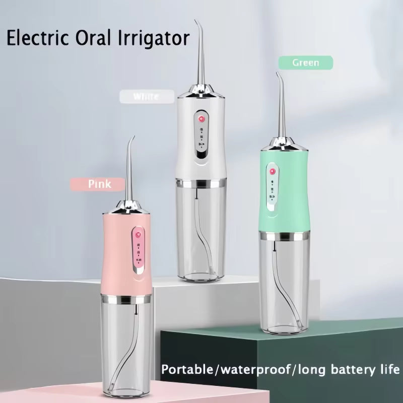 Experience Ultimate Dental Care Anywhere: Powerful USB Rechargeable Oral Irrigator with 3 Cleaning Modes and 4 Versatile Nozzles